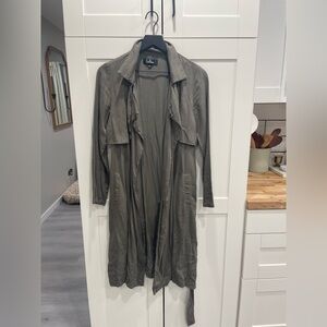 Lulus long green trench jacket